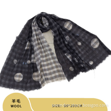 fashion personality custom wool plaid scarf with bubbles